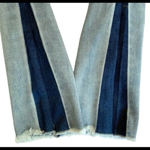 Gianni Bini Womens Jeans Sz 7 Two Toned Blue Denim Frayed Ankle Hem Skinny NWT - Picture 2 of 7